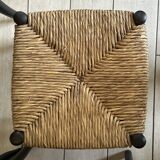 Vintage straw nesting stools, 60s design