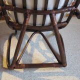 Rare-Vintage - Set of two rattan and bamboo armchairs - reclining armchairs - 80s