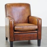 Art Deco sheep leather armchair with a lot of character