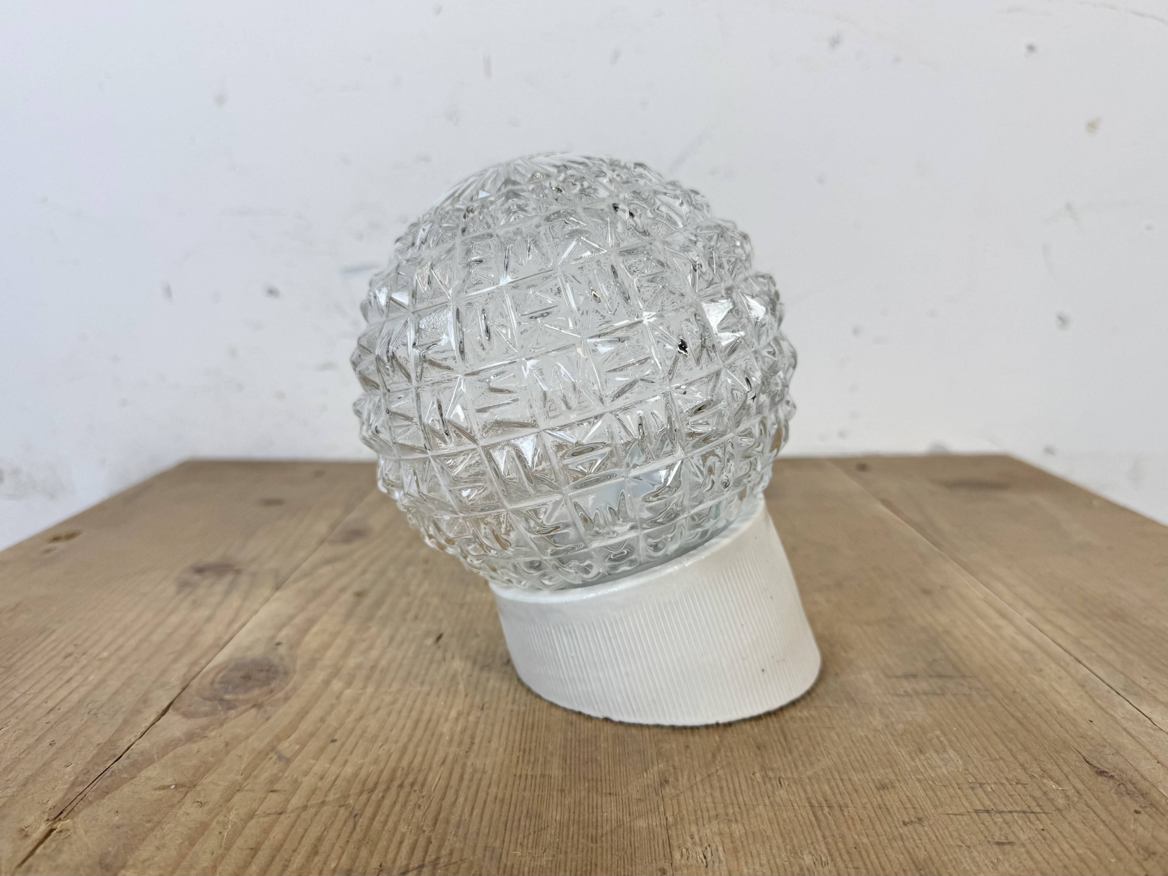 Vintage White Porcelain Wall Light, 1970s