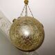Doria Leuchten frosted glass and brass globe pendant light, 1970s