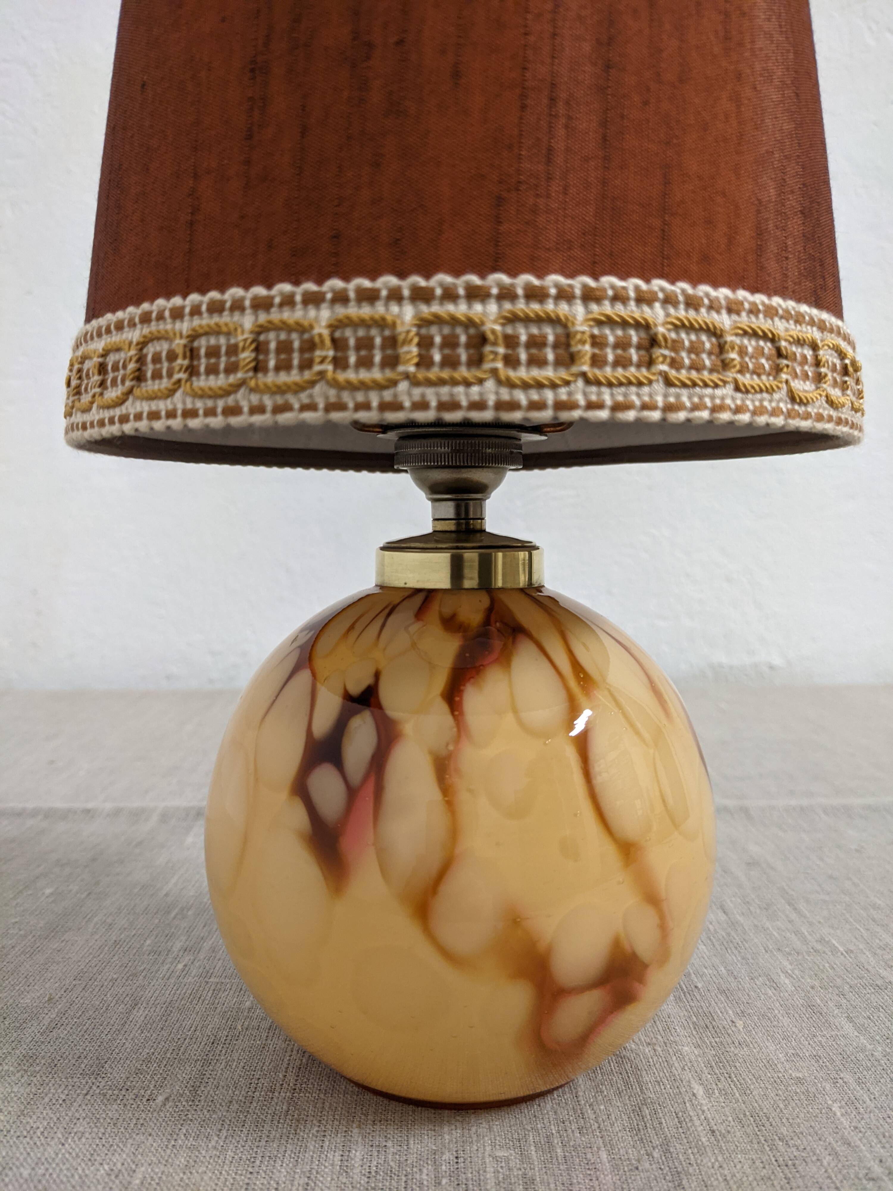 Glass ball bedside lamp from the 50s/60s