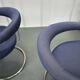 Anton Lorenz for Thonet "Ss33" Set of 4 chrome Armchairs in blue fabric , 1970s