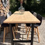 High table, island in wood and metal