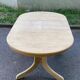 Extendable farmhouse dining table renovated in raw oak 20th century 185cm