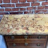 Louis XVI style chest of drawers with pink marble top