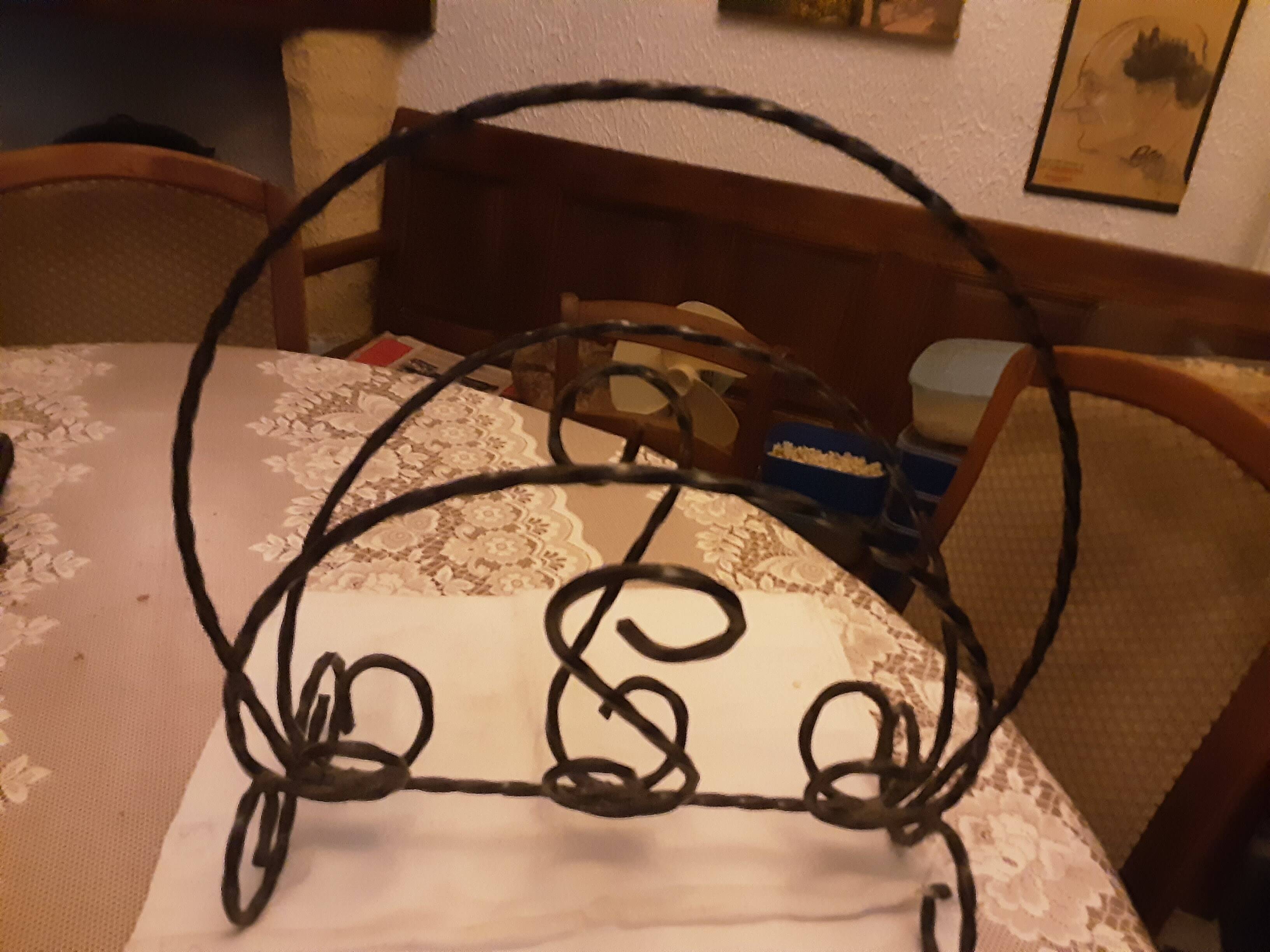 1960s Black Iron Magazine Rack