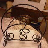 1960s Black Iron Magazine Rack