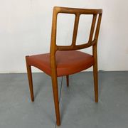 Mid-Century Danish Teak and Leather Dining Chairs by Johannes Andersen for Uldum Møbelfabrik, 1950s, Set of 4