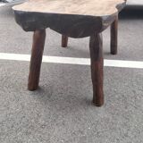 Old wooden side table vintage tree trunk décor