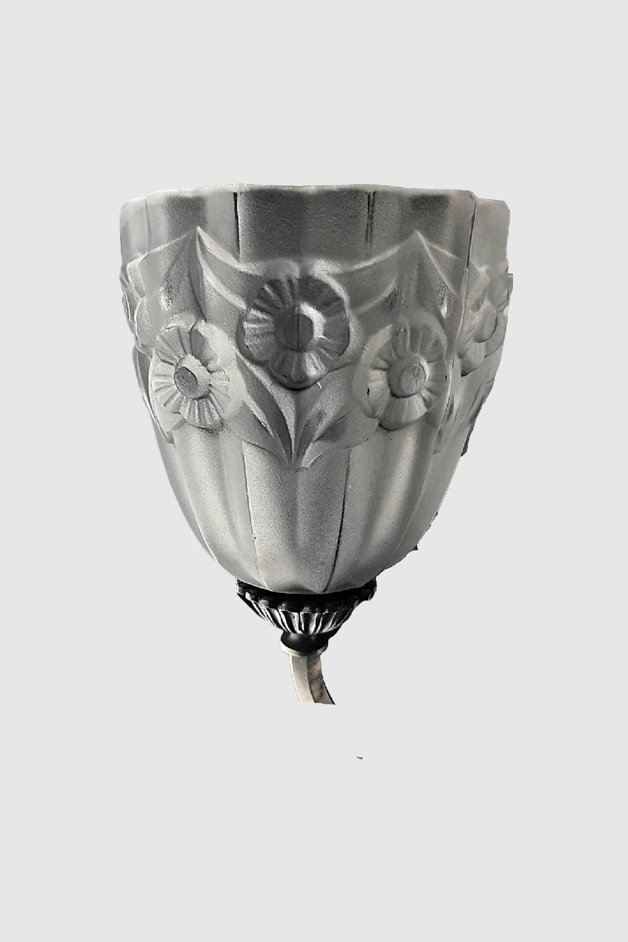 Art deco tulip chandelier by degue