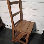 Chaise escabeau en chêne massif