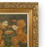 Belgium baroque painting of vase with flowers signed Jos Pas, 1944