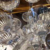 6 chiseled glass foot glasses