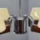 Art Deco Chandelier in Chrome, Wood and Glass, Czechoslovakia