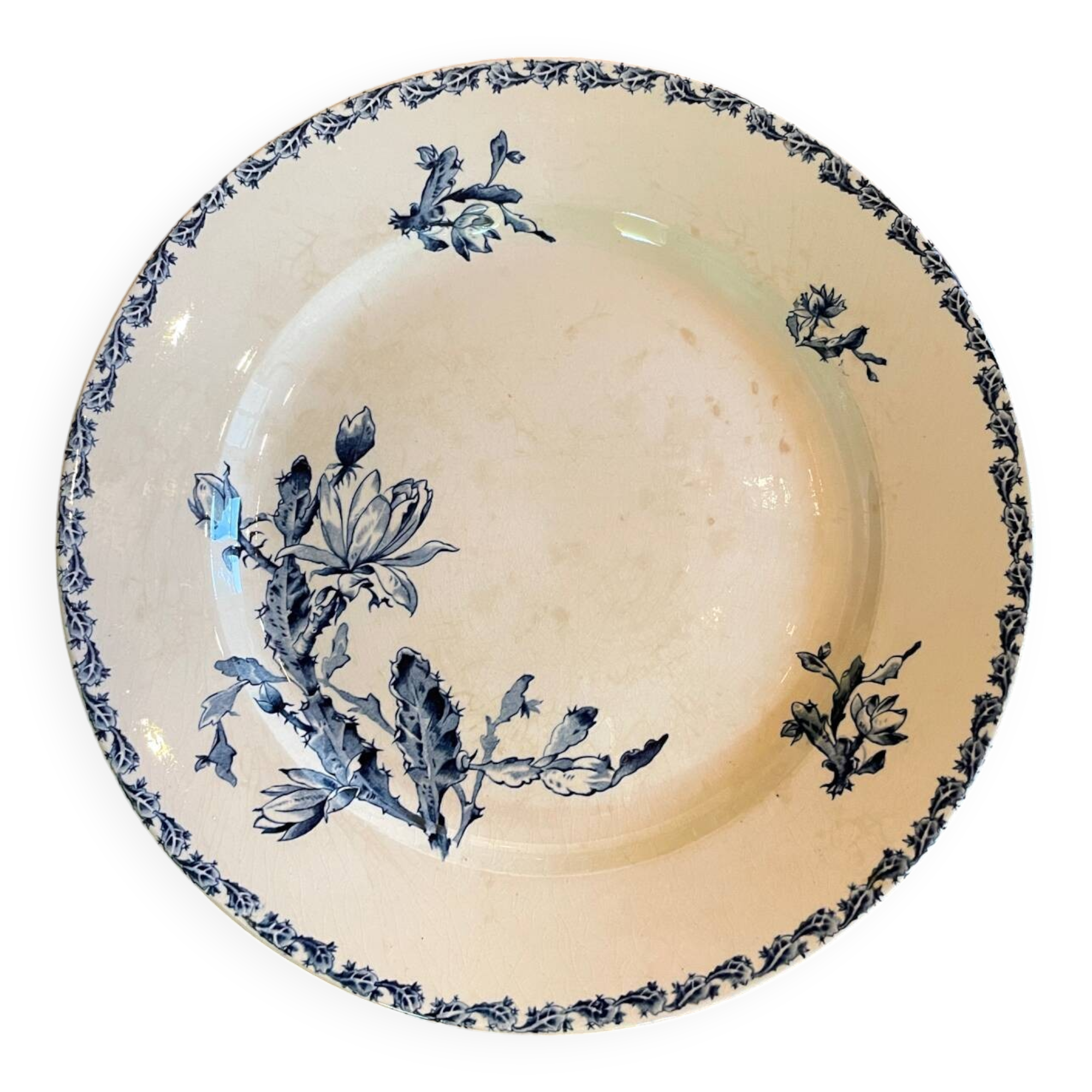 Large Terre de Fer “Cactus” Gien dish