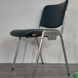 Set 5 chairs stackable Mauser in aluminium and leather, vintage 1960