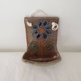 Stoneware ceramic wall soap dish by Jean Claude Monange