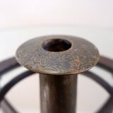 Vincent wegnez sculptural bronze and glass console table - belgium 20th