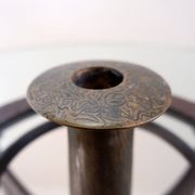 Vincent wegnez sculptural bronze and glass console table - belgium 20th