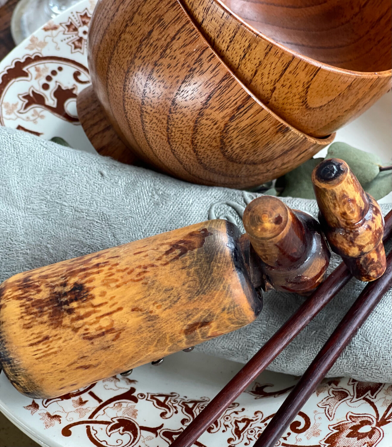 Old wooden corkscrew