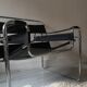 Black leather armchair Wassily by Marcel Breuer, 1970