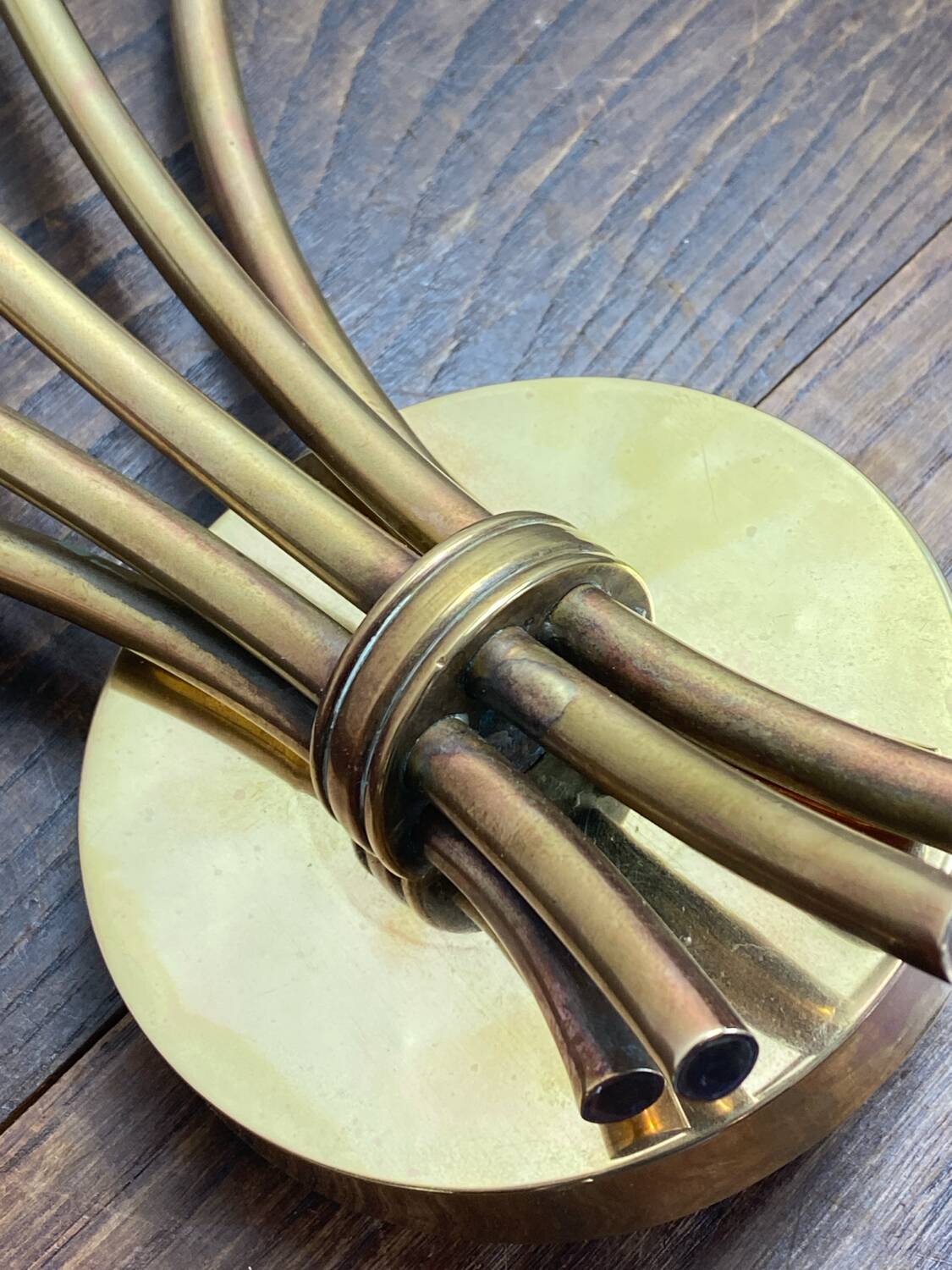 Five-branch wall sconce in brass, 1950s.