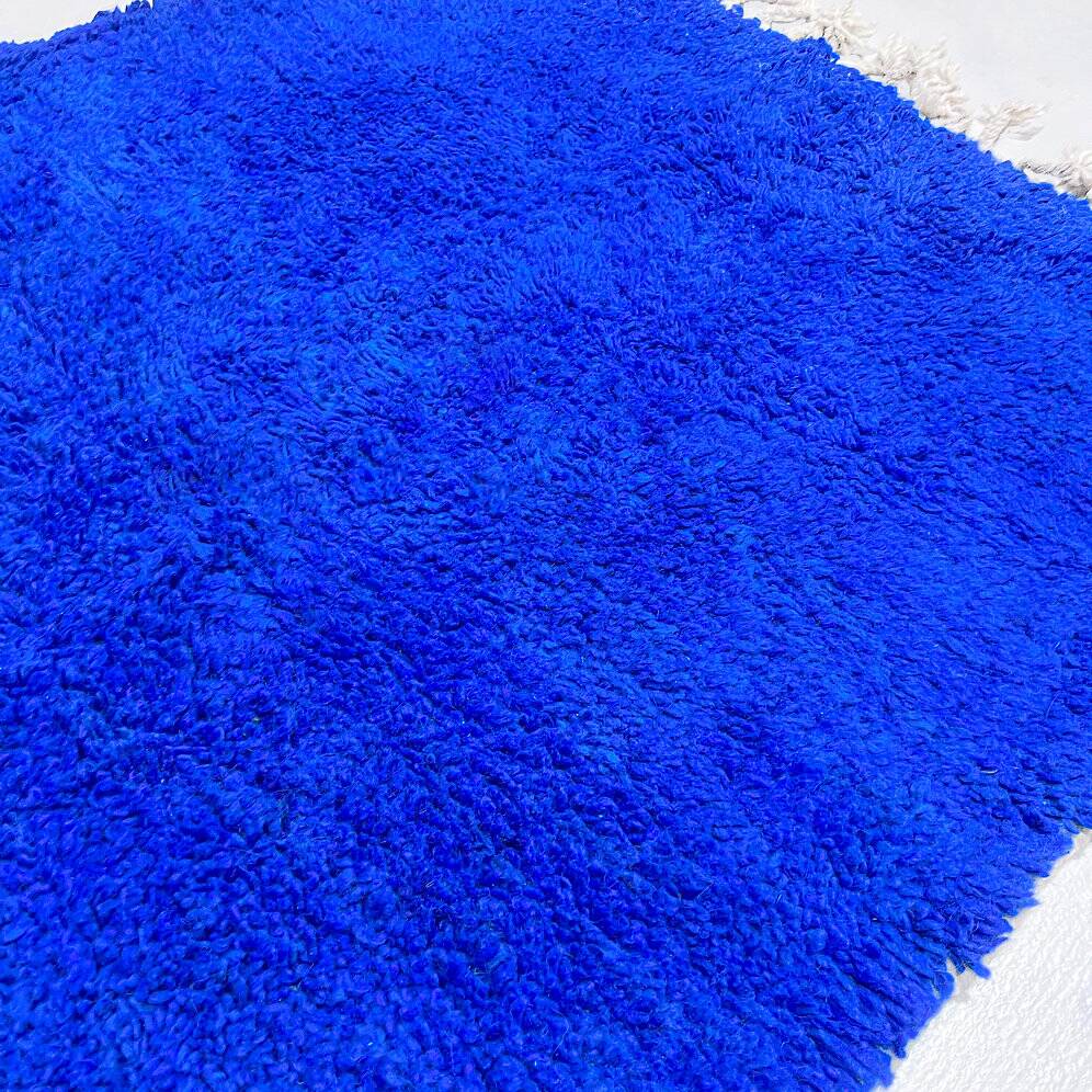 Tapis berbère Beni Ouarain bleu majorelle 1,6x1,10m