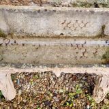 Pair of faux wood cement planters