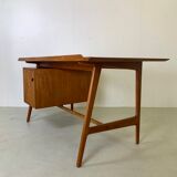 Danish midcentury teak executive desk by Arne Vodder edited by Sibast