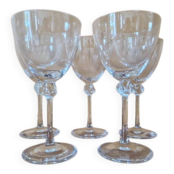 Daum France - Série de 5 verres à vin en cristal modèle Boléro - 15,7cm