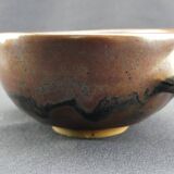 Pair of vintage glazed stoneware bowls signed MJB