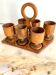 Set of wooden eggcups 60's