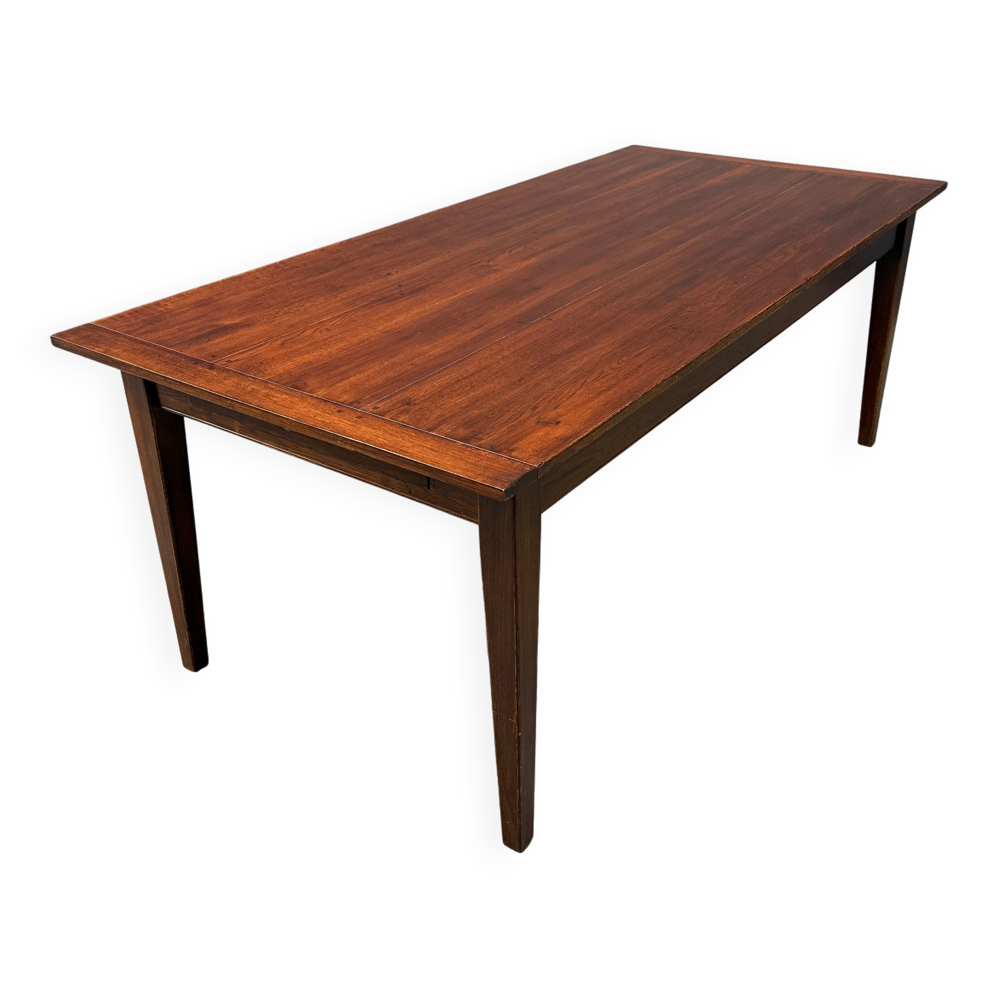 Large antique style oak extendable dining table