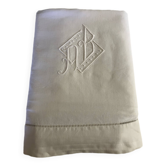 Drap ancien - Monogramme AB