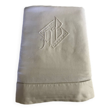Drap ancien - Monogramme AB