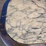 Italian design coffee table from the 70s, marble and chrome