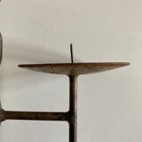Raw beaten iron candlestick 1970