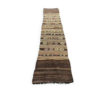 Kilim Runner en laine vintage neutre