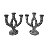 Pair of ceramic candle holders