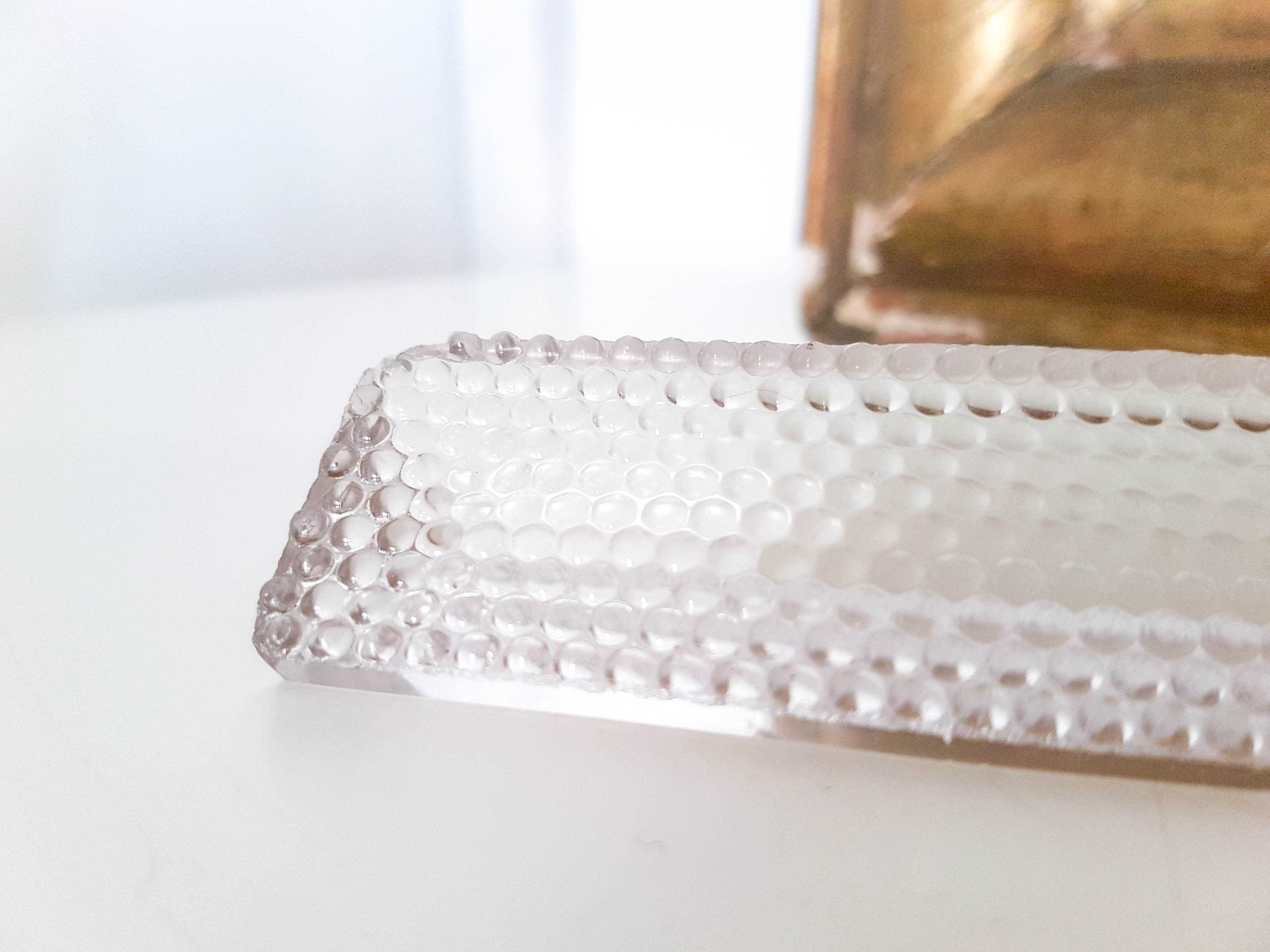 Lot of 6 bubbled glass knife holders