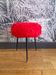 Tabouret moumoute rouge vintage