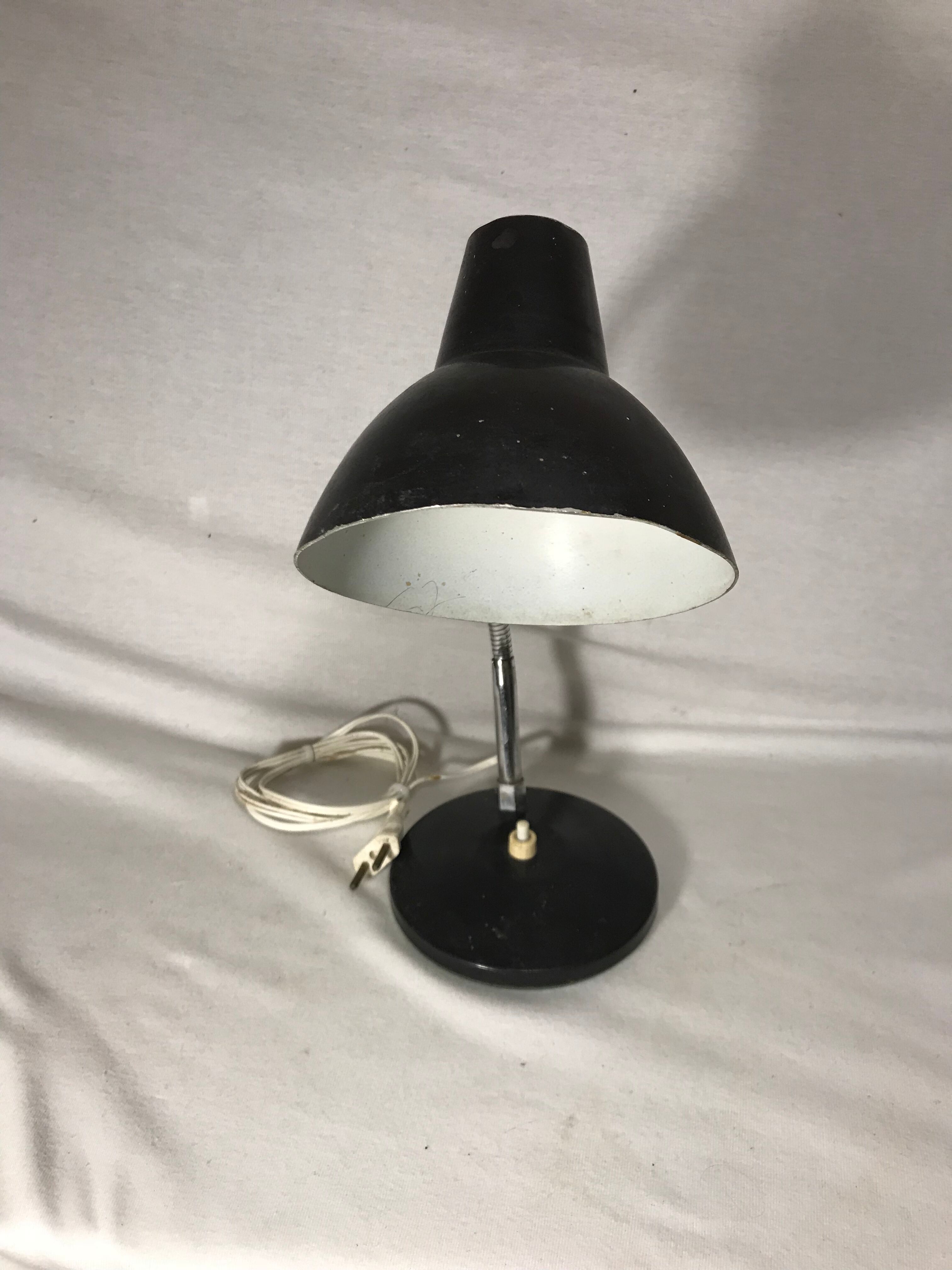 Lamp 70 vintage Brown metal and chrome years flexible table