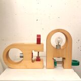 Pair of "clamp-joint" lamps, Italy 1970