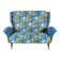 2-Seater Bench in Azure Blue Fabric – 1940s