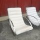 Paire de rocking chair vintage chrome et cuir