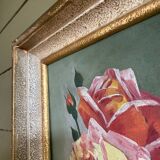 Oil on canvas, bouquet of roses, signed and dated
