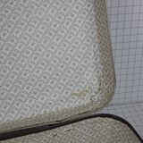 Cardboard and brown leather case