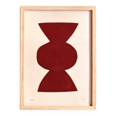Abstract painting on paper, dark red illustration signed Eawy.