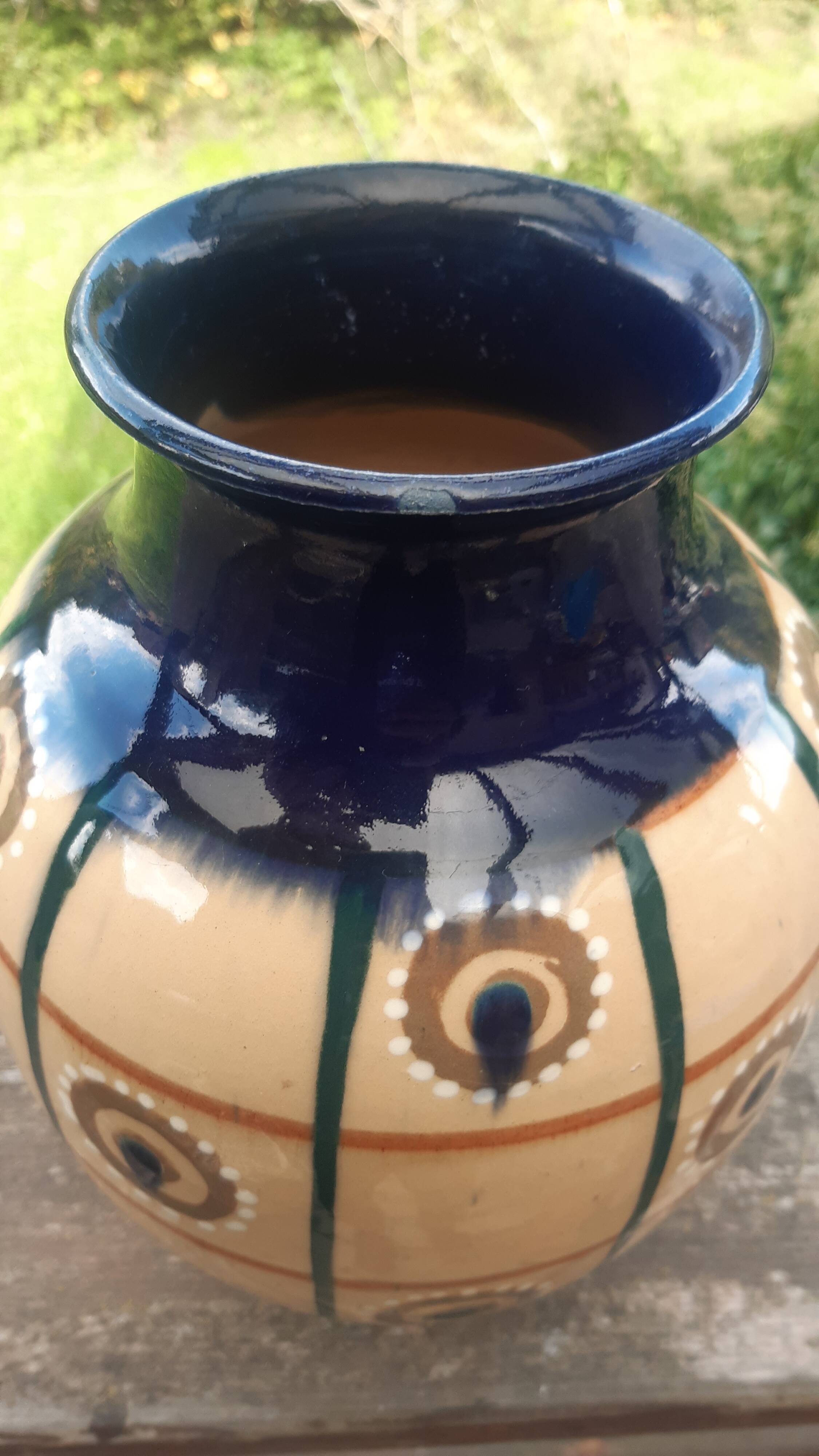 Léon Elchinger enamelled terracotta vase